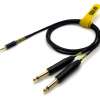 Sonic Plumber Black and Gold 3.5mm (1/8") EP Stereo to Twin 6.35mm (1/4") TS Cable