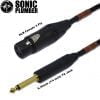Sonic Plumber Black and Gold XLR Female to 6.35mm (1/4") TS Microphone Cable for Party Speaker/Amplifier/Keyboard
