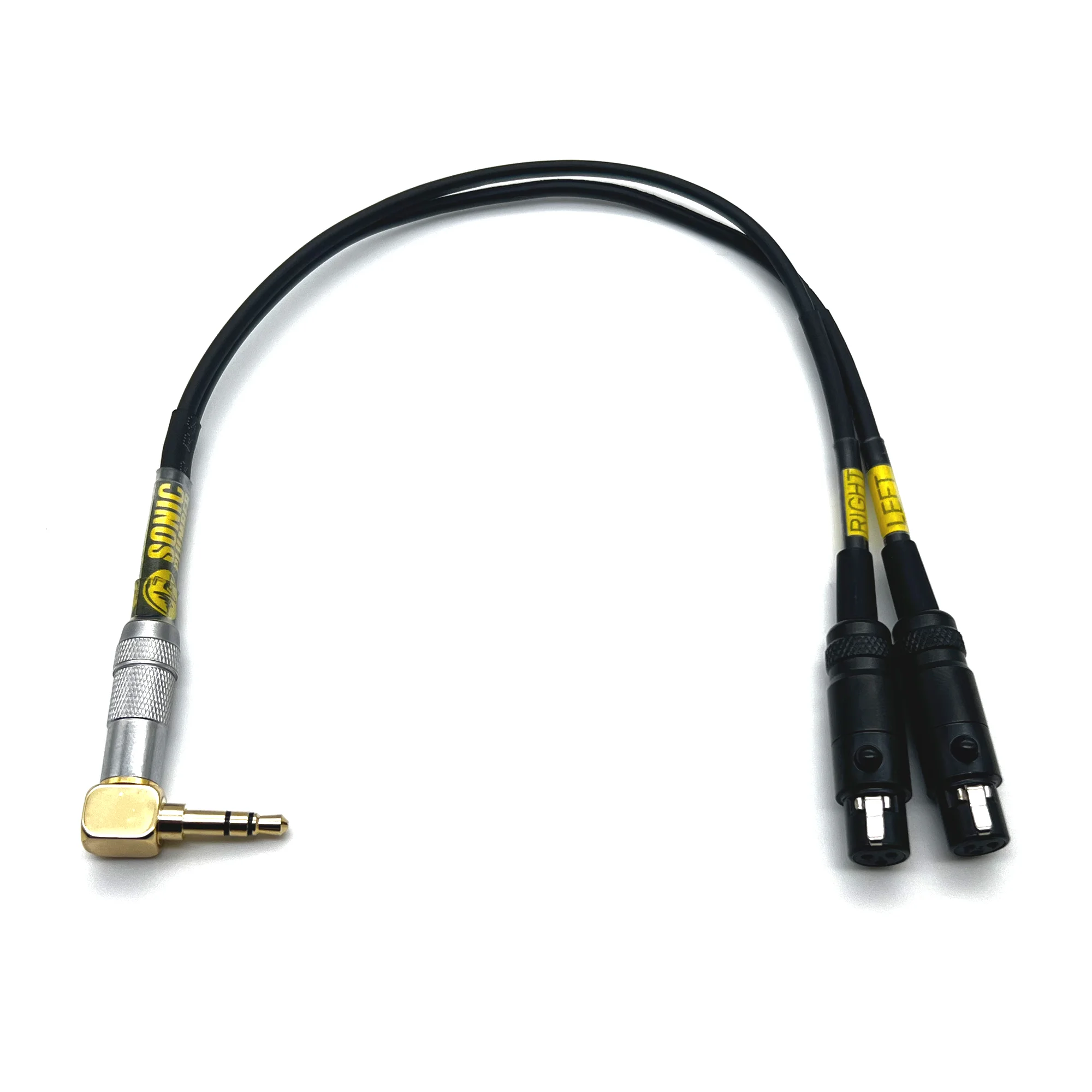 Sonic Plumber Twin Mini XLR Female (TA3F) to 3.5mm (1/8") TRS Right Angled Cable for Rode Stereo Videomic X